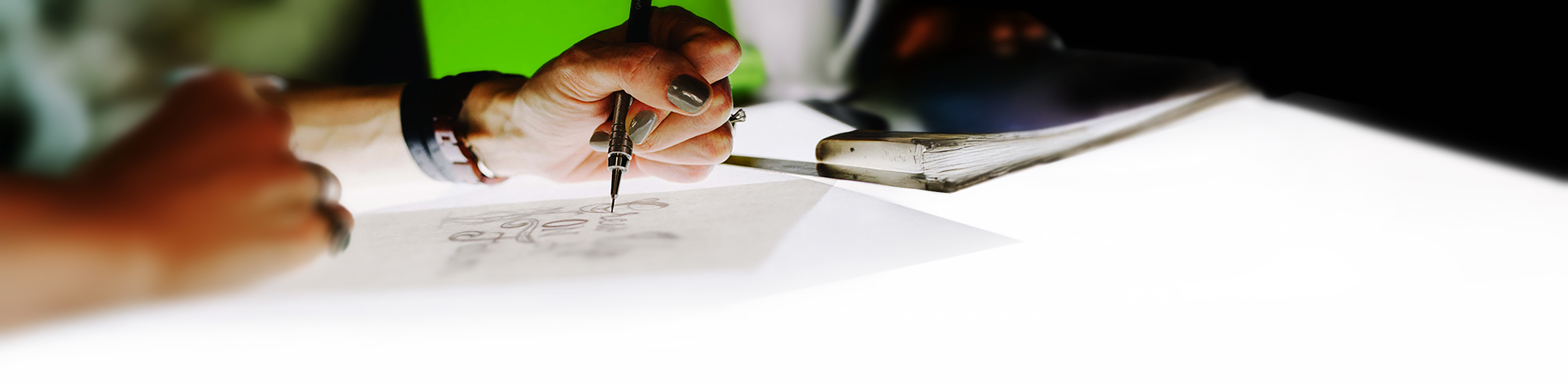 Working on a light box